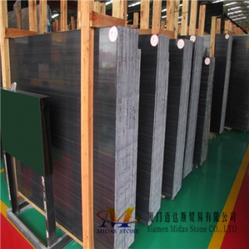 China Black Wood Marble Slabs