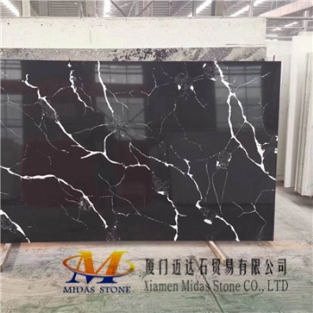 Chinese Calacatta Black Quartz Stone Slabs