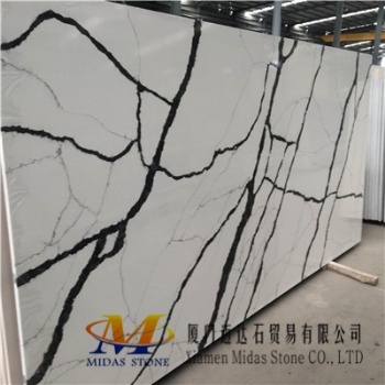 China Calacatta Black Quartz Stone Slabs