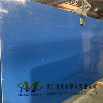 Chinese Crystal Blue Quartz Stone Slabs