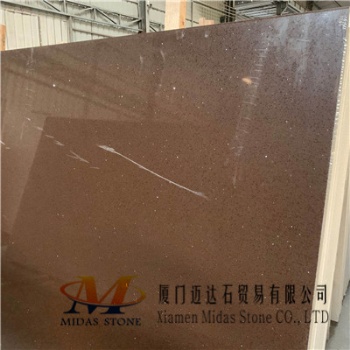 Chinese Crystal Brown Quartz Slabs