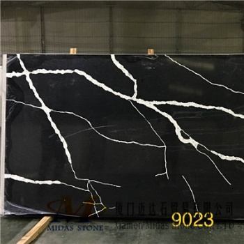 China Calacatta Black Quartz Slabs