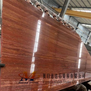 Polished Red Travertine Slabs